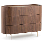Комод округлой формы с тремя ящиками Walnut and Leather варинант исполнения - 2 | Loft Concept в Челябинске