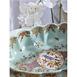 Чаша из голубого фарфора на бронзовых ножках с рисунком цветов и фигурками стрекоз Blue Garden варинант исполнения - 7 | Loft Concept в Челябинске