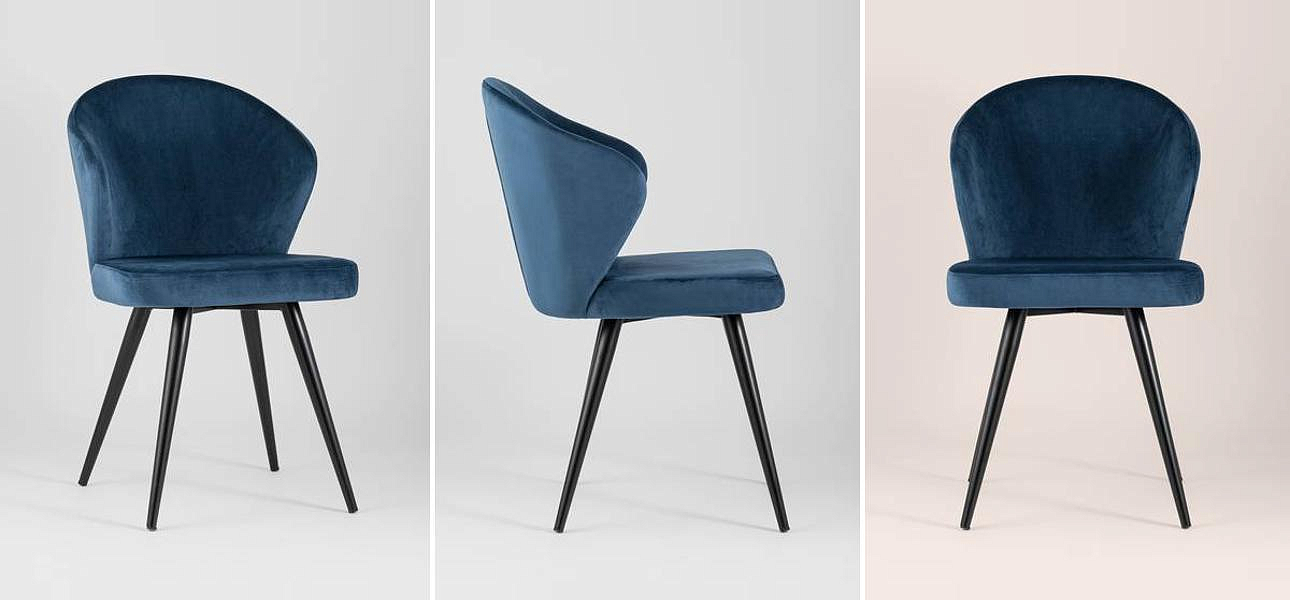 Стул Синий Бархат Volante Chair Стул Синий Бархат Volante Chair - Loft-Concept в Челябинске
