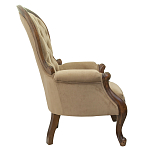 Кресло с мягкой обивкой из светло-коричневого велюра на 4-х деревянных ножках Evelyn Classical Armchair варинант исполнения - 1 | Loft Concept в Челябинске