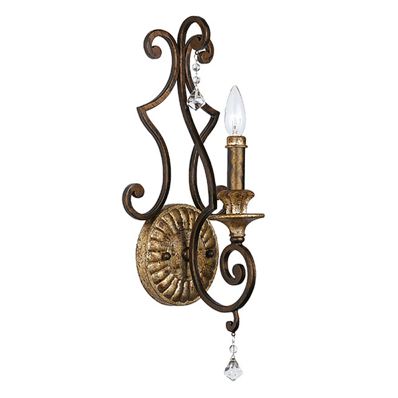 Бра в форме свечи и подвесками в классическом стиле Quoizel Бронза Золотой в Челябинске | Loft Concept 