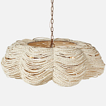 Круглая люстра волнистой формы с декором из круглых деревянных бусин White Wooden Beads Chandelier L варинант исполнения - 1 | Loft Concept в Челябинске