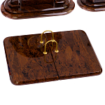 Настольный письменный набор с часами из природного камня обсидиана  Contract Extended варинант исполнения - 2 | Loft Concept в Челябинске