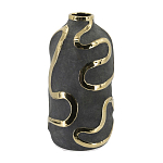 Ваза с золотыми акцентными полосами на черном матовом фоне Accent Tape варинант исполнения - 3 | Loft Concept в Челябинске