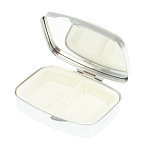 Таблетница карманная прямоугольная с 2-мя отделениями с зеркалом и накладкой из натурального камня Жадеит Silver Stone Pillboxes варинант исполнения - 3 | Loft Concept в Челябинске