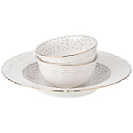 Обеденный сервиз белого цвета из фарфора на 6 персон 23 предмета Floral Charm варинант исполнения - 6 | Loft Concept в Челябинске