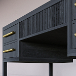 Большой Рабочий стол Primo с 5 выдвижными ящиками Черный дуб варинант исполнения - 5 | Loft Concept в Челябинске