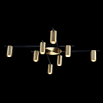 Потолочный светильник с 8-ю цилиндрическими плафонами цвета латунь TRIBES CHANDELIER варинант исполнения - 1 | Loft Concept в Челябинске