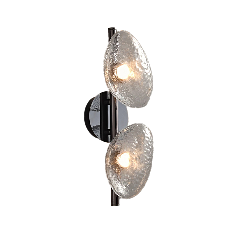 Бра LINDIS FROST LONG WALL 2 лампы Прозрачное стекло Прозрачный (Transparent) Черный в Челябинске | Loft Concept 