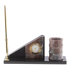 Настольный письменный набор из яшмы с часами Manager Organizer варинант исполнения - 1 | Loft Concept в Челябинске