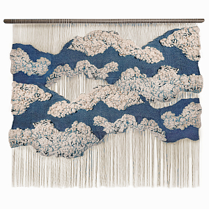 Большой дизайнерский Гобелен Misty Morning III Blue