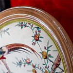 Стул из массива бука бежевый с изображением птиц и цветов Beige Green Chinoiserie Peach Garden Chair варинант исполнения - 3 | Loft Concept в Челябинске