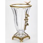 Ваза из прозрачного стекла с бронзовой вставкой в виде цветущей ветви Eden Garden porcelain and bronze варинант исполнения - 2 | Loft Concept в Челябинске