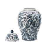 Ваза с крышкой и бело-синим цветочным узором Blue & White Ornament  варинант исполнения - 1 | Loft Concept в Челябинске