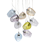 Люстра каскадная с 9-ю разноцветными стеклянными плафонами Kaleido варинант исполнения - 1 | Loft Concept в Челябинске