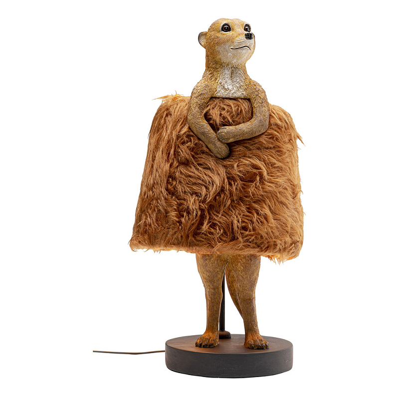 Настольная лампа Цурикат плафон из меха Бежевый Охра в Челябинске | Loft Concept 