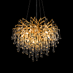 Люстра подвесная с прозрачными стеклянными подвесками в форме капель Диаметр 60 см Droplet Chandelier варинант исполнения - 9 | Loft Concept в Челябинске