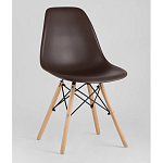 Пластиковый стул на ножках из массива бука Eames Brown варинант исполнения - 1 | Loft Concept в Челябинске