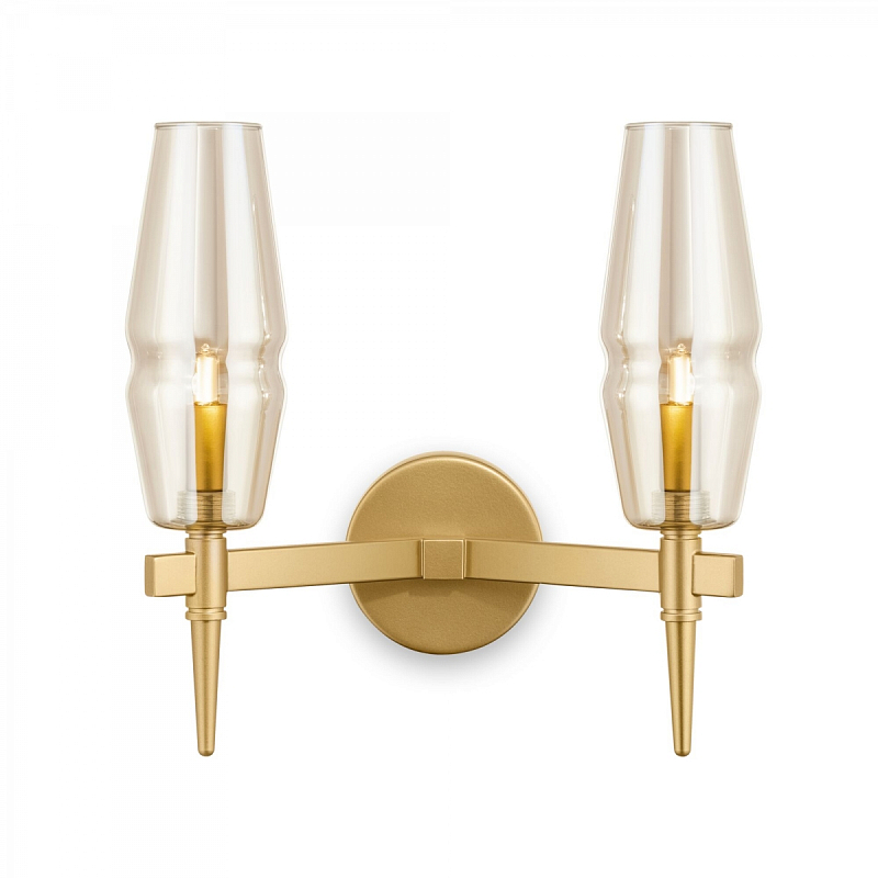 Бра Polani Sconces Double Золотой Янтарь (Amber) Бра Polani Sconces Double Золотой Янтарь (Amber) в Челябинске | Loft Concept