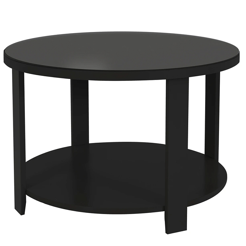 Круглый журнальный стол Jazz Black Черный Прозрачное Стекло в Челябинске | Loft Concept 
