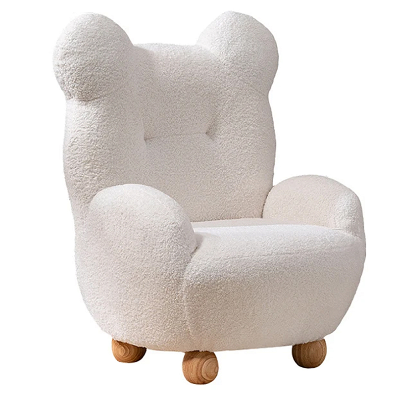 Кресло мягкое для детской Мишка Velvet Armchair Bear Белый Древесина в Челябинске | Loft Concept 
