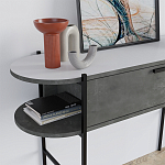 Консоль напольная серая с выдвижным ящиком и 2-мя полками с белой столешницей OTIS CONSOLE RETRO GRAY варинант исполнения - 4 | Loft Concept в Челябинске