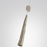 Торшер с шарообразным плафоном из белого стекла с подвеской из камня и длинной кисточкой Agatelle варинант исполнения - 6 | Loft Concept в Челябинске