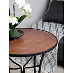 Столик приставной с круглой столешницей на металлическом черном основании Scenical Table варинант исполнения - 3 | Loft Concept в Челябинске