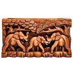 Панно из дерева слоны Panel With Animals варинант исполнения - 1 | Loft Concept в Челябинске