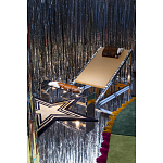 Дизайнерское кресло на металлическом каркасе с подставкой для ног Poltronova Mies Armchair варинант исполнения - 9 | Loft Concept в Челябинске