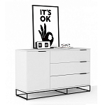 Комод белый с 3-мя ящиками Strict Lines  варинант исполнения - 3 | Loft Concept в Челябинске