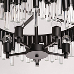 Люстра круглая из матового черного металла с подвесками из прозрачных стеклянных трубок Noir Tubes варинант исполнения - 10 | Loft Concept в Челябинске