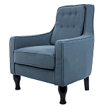Кресло с мягкой обивкой из льна на 4-х ножках из массива березы Scarlett Armchair blue варинант исполнения - 2 | Loft Concept в Челябинске