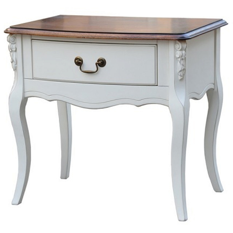 Прикроватная тумба в стиле прованс с ящиком Borde Montmartre Provence Bedside Table Белый Орех Прикроватная тумба в стиле прованс с ящиком Borde Montmartre Provence Bedside Table Белый Орех в Челябинске | Loft Concept