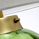 Настольная лампа с шарообразным прозрачным основанием из цветного переработанного стекла и белым цилиндрическим абажуром Elstead Lighting варинант исполнения - 2 | Loft Concept в Челябинске