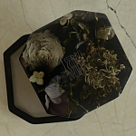 Шкатулка из эпоксидной смолы с цветами черная Epoxy Resin Square Box Black варинант исполнения - 4 | Loft Concept в Челябинске