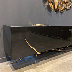 Дизайнерский комод чёрный глянцевый с основанием в виде золотых ветвей Meta Credenza  варинант исполнения - 3 | Loft Concept в Челябинске