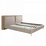 Кровать двуспальная серая с изголовьем из экокожи и ткани Modern Look варинант исполнения - 4 | Loft Concept в Челябинске