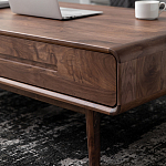 Кофейный стол из массива дерева с выдвижными ящиками Coffee Walnut Table варинант исполнения - 6 | Loft Concept в Челябинске