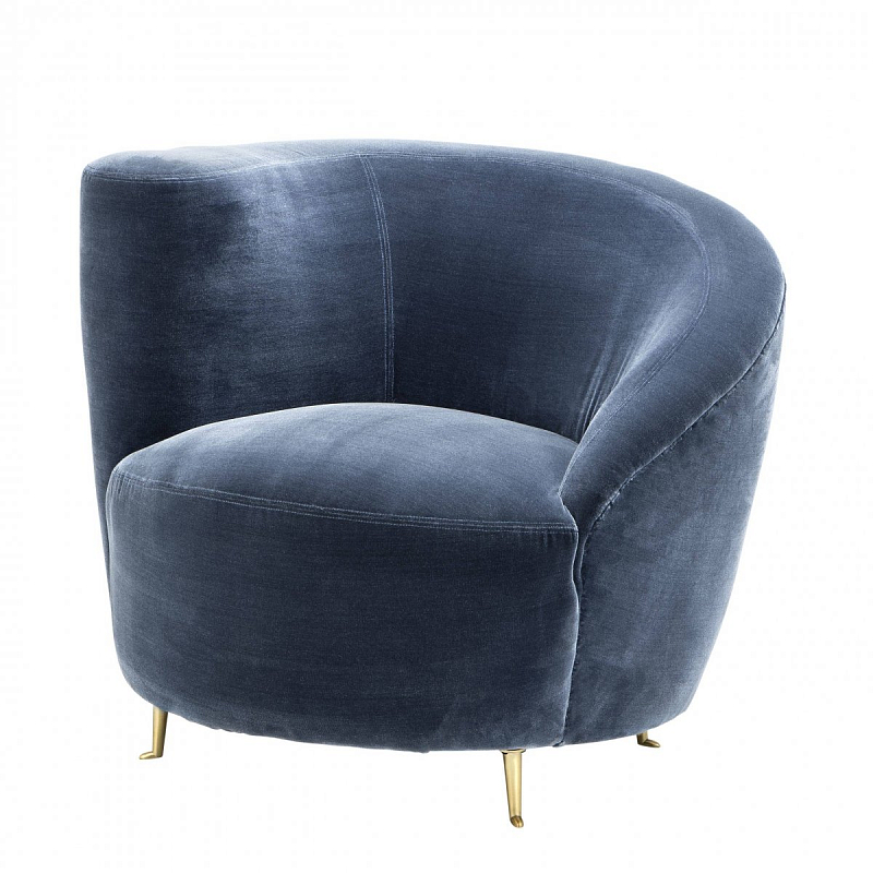 Кресло Eichholtz Chair Khan Синий Латунь Кресло Eichholtz Chair Khan Синий Латунь в Челябинске | Loft Concept