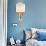 Бра с цветочным основанием и тканевым абажуром Tugella Flower Lamp варинант исполнения - 4 | Loft Concept в Челябинске