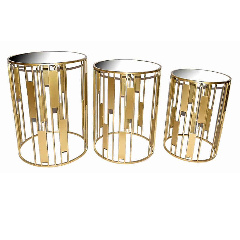 Набор из 3-х столов из металла Brass Symphony Золотой Набор из 3-х столов из металла Brass Symphony Золотой в Челябинске | Loft Concept