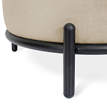 Банкетка круглая бежевый велюр на 4-х металлических ножках черного цвета SANJAY варинант исполнения - 2 | Loft Concept в Челябинске