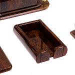 Настольный письменный набор с часами из природного камня обсидиана  Contract Extended варинант исполнения - 5 | Loft Concept в Челябинске