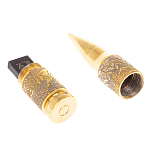 Флеш-карта USB 2.0 на 32 гб в виде пули с гравировкой природы в подарочной коробке Metal Flash Drive варинант исполнения - 2 | Loft Concept в Челябинске