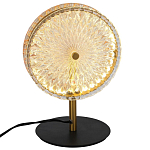 Настольная лампа с плафоном из рельефного стекла Peony Glass Bronze  варинант исполнения - 2 | Loft Concept в Челябинске