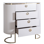 Комод белый овальный с мраморной столешницей Thoroughbass варинант исполнения - 2 | Loft Concept в Челябинске