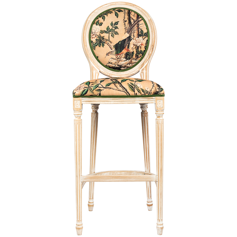 Барный стул Beige and Green Chinoiserie Bar Stool Бежевый Зеленый Барный стул Beige and Green Chinoiserie Bar Stool Бежевый Зеленый в Челябинске | Loft Concept
