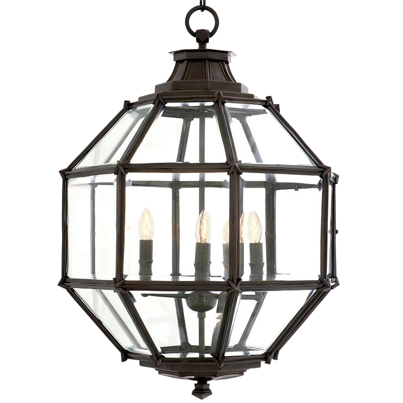 Люстра Lantern Owen Bronze M Темная бронза Прозрачный (Transparent) в Челябинске | Loft Concept 