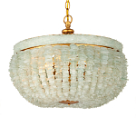 Подвесной светильник с каскадом из стеклянных декоративных элементов на золотом каркасе Shining Sea Glass варинант исполнения - 3 | Loft Concept в Челябинске